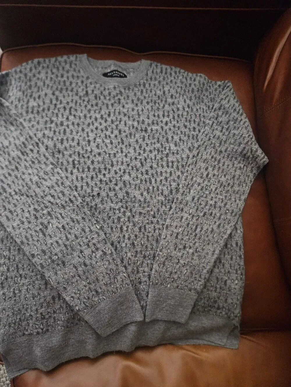 Allsaints Streetwear Vintage Print Sweatshirt Gray Allsaints Medium